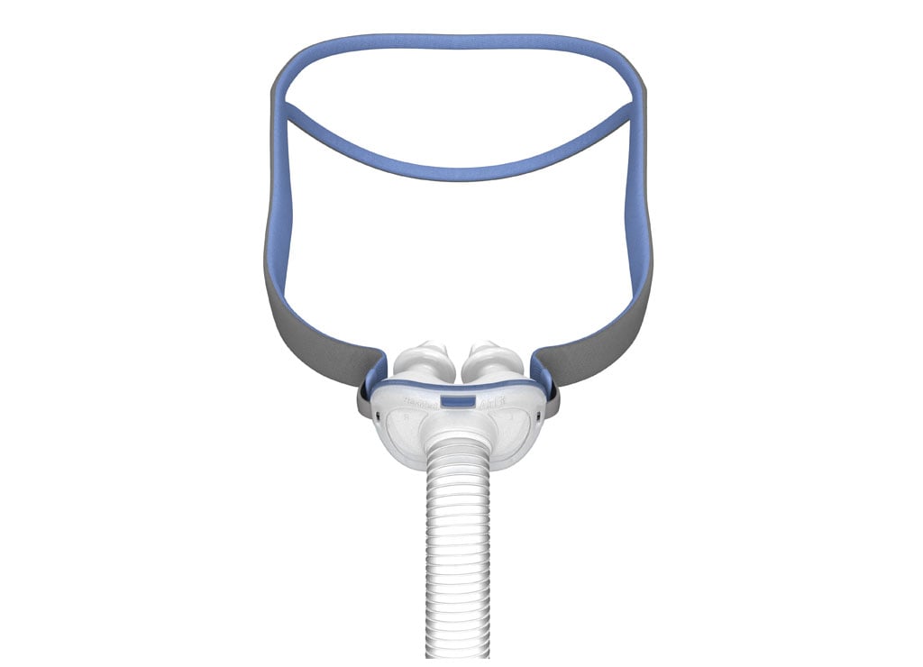 Mascarilla AirFit P10 de la marca ResMed destacada sobre fondo blanco