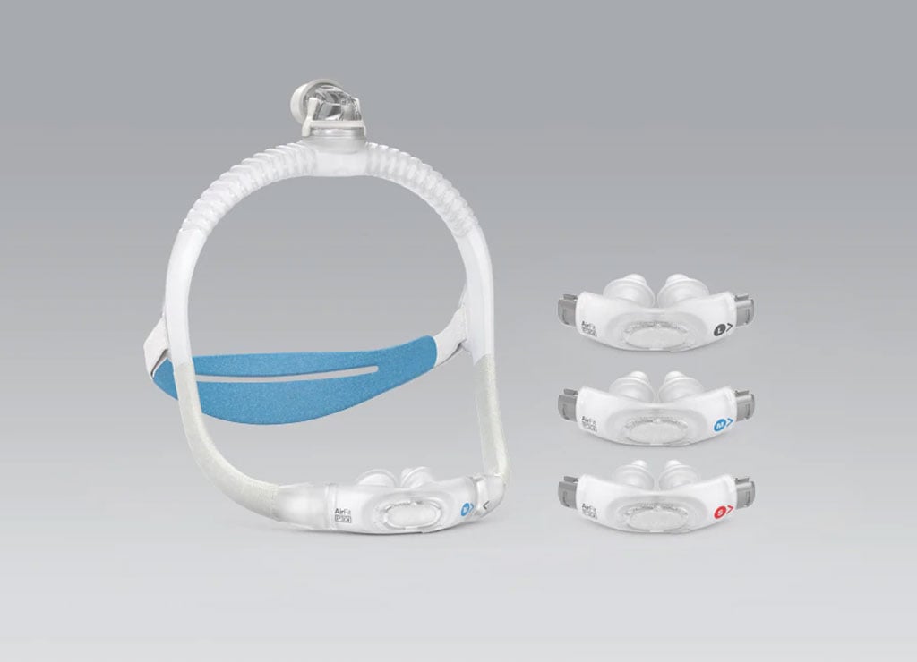 AirFit P30i ResMed. Mascarilla usada en el tratamiento de apnea del sueño dividida en partes